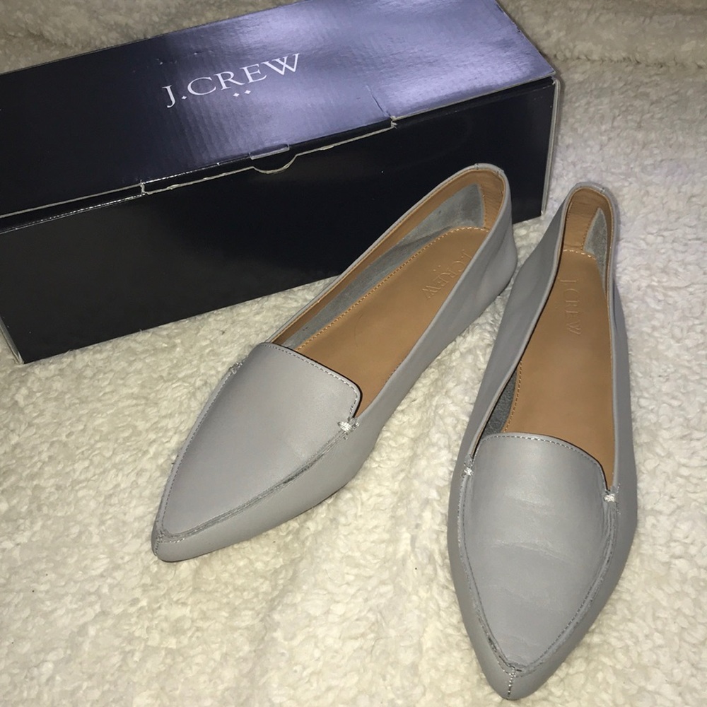 J Crew Edie loafers in grey